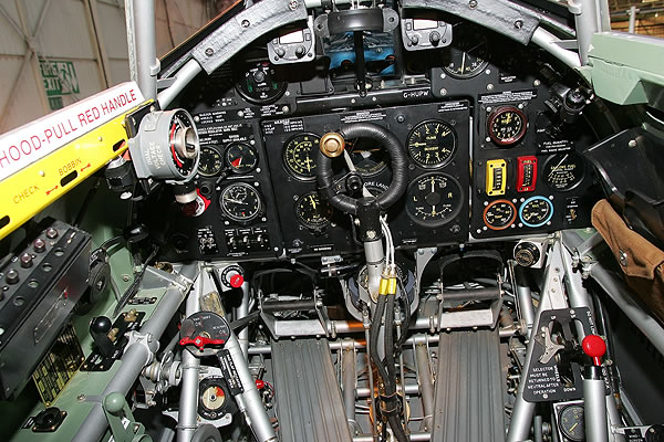 Cockpit restored as it appeared during Battle of Britain